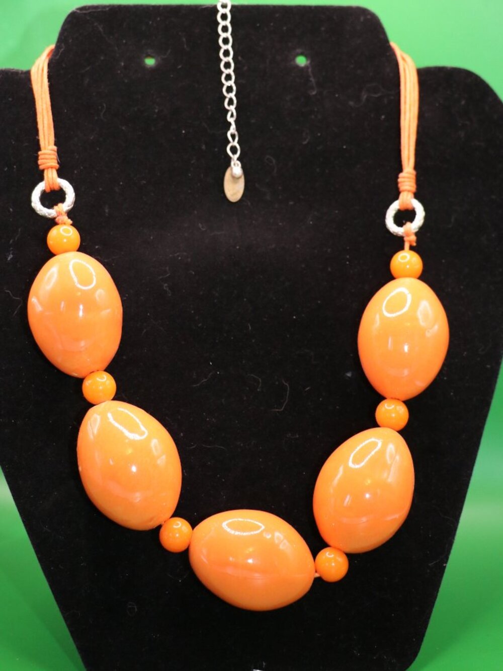 Vintage "Orange Peel" Laura Ashley Large Ceramic Beaded Necklace